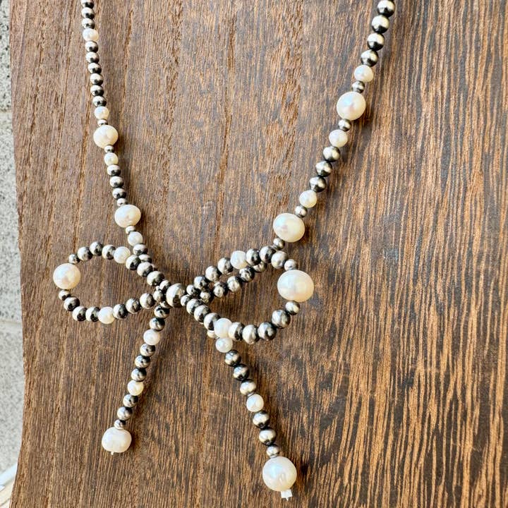 Wild Hancock Creations - Wholesale Beaded/Pearl Necklace - Navajo Pearl Bowtie Necklace/Western Necklace/Sterling 3
