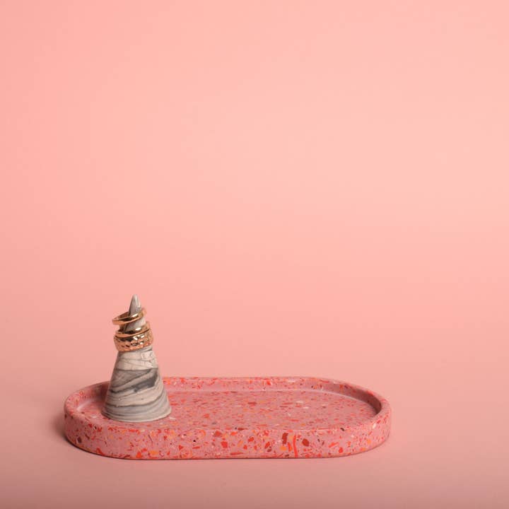 Pink Terrazzo Trinket Tray for wholesale by Ilex Home