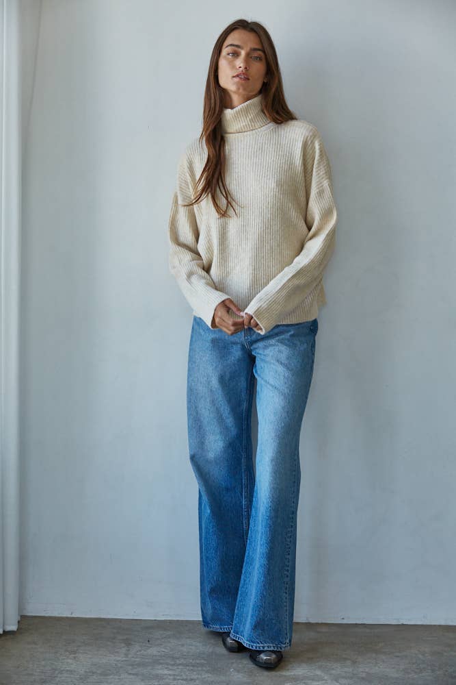 By Together - Wholesale Knitted jumper – Women′s - W1805 | Knit Sweater Ribbed Turtleneck Drop Shoulder Top10