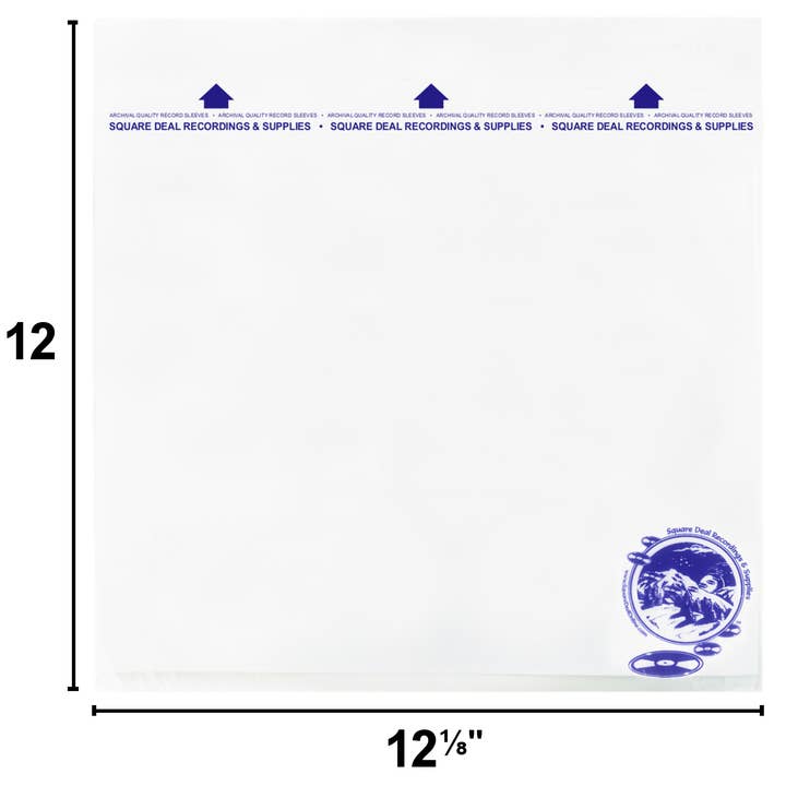 Square Deal Recordings & Supplies - Vendita all'ingrosso Accessori musicali - Buste interne in carta di riso per dischi in vinile LP da 12" per archiviazione.8