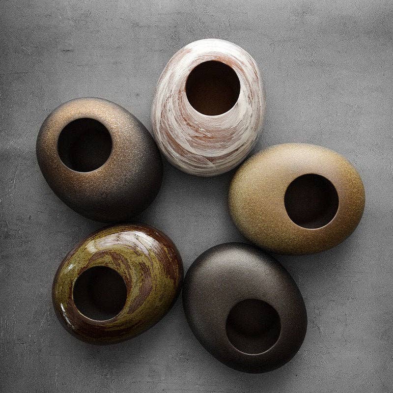 Gohobi （We cover U.S. import duties） – wholesale Vase – Gohobi Handmade Ikebana Round Vase5