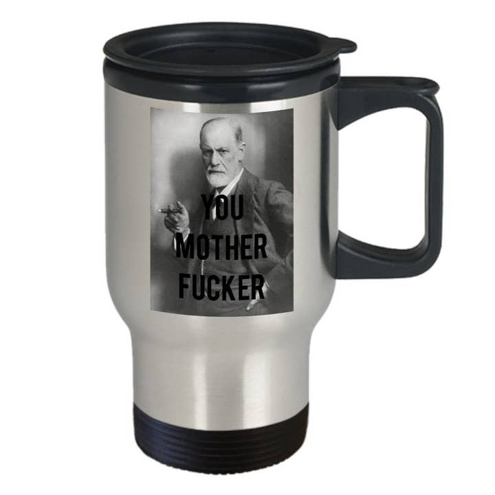 CustomHappy - Wholesale Insulated Mug/Tumbler - Sigmund Freud Pun Travel Mug1