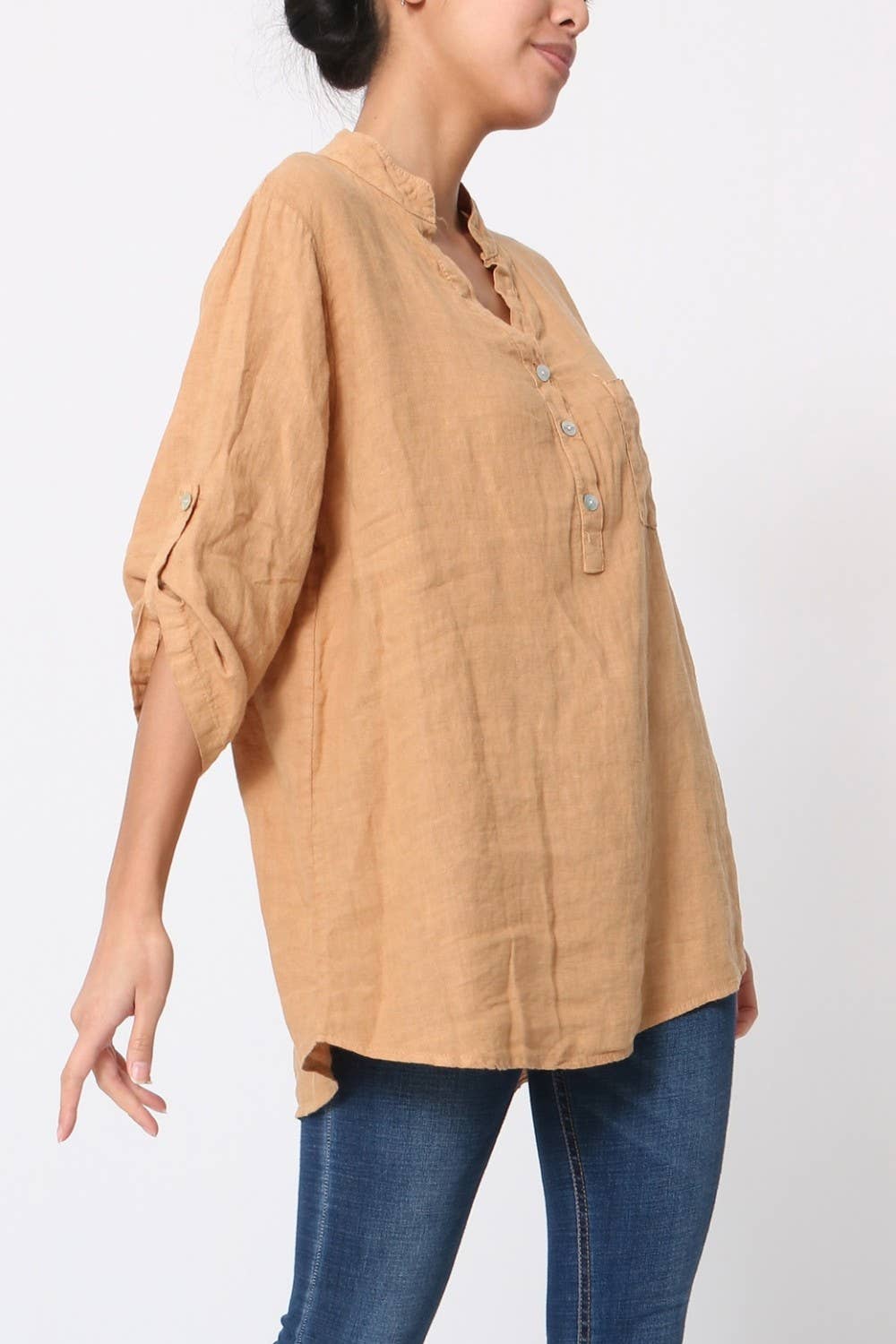 LÉA & LUC - Wholesale Button Down Shirt - Women's - 100% Linen Blouse REF. 636751