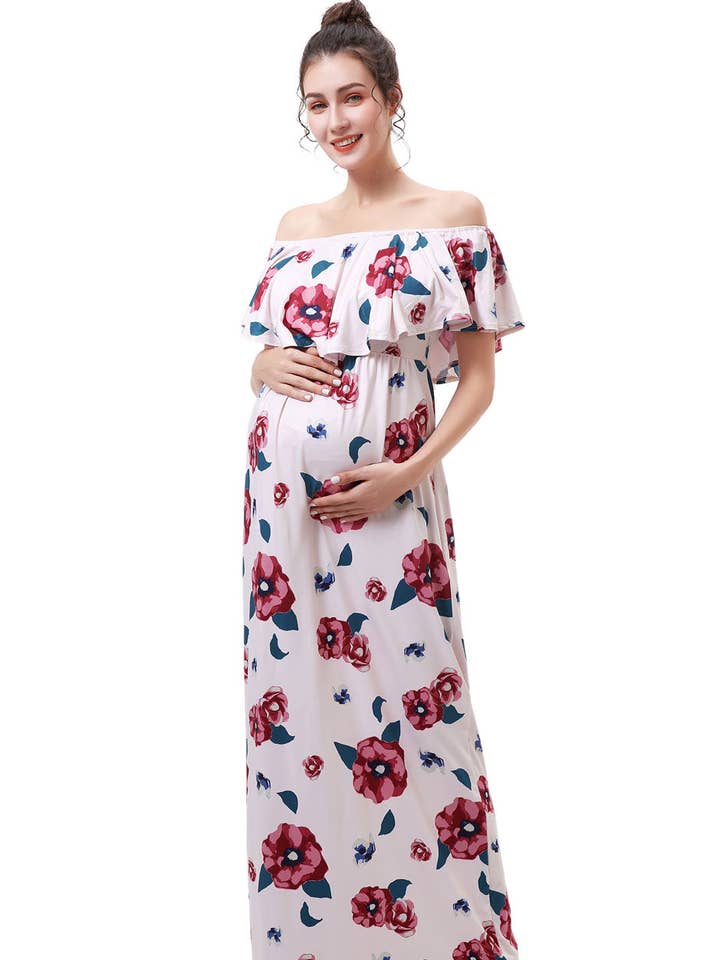 Kimi + Kai Maternity „Lydia“ Sygepleje Floral Print Maxi Kjole Flerfarvet for engroshandel hos Kimi and Kai