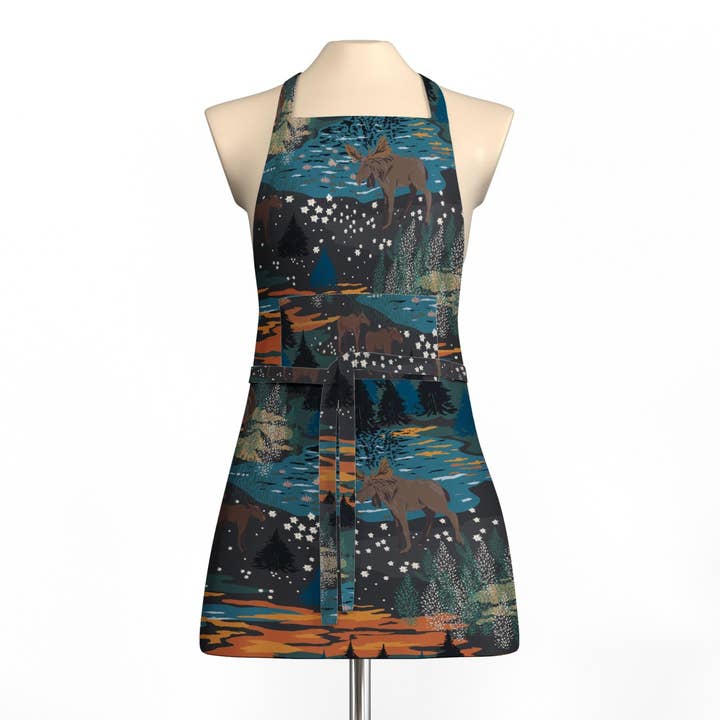 Elandenrijk Bruin/Oranje Schort Met Zak voor wholesale door Arvidssons Textil