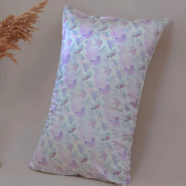 Lian Collection - Wholesale Hoofdkussenhoes/met rits - Vlinder Moerbeizijde Kussensloop met Haarelastiekje2