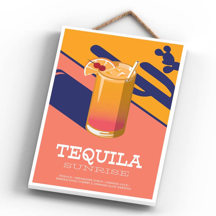 Vivid Squid Wholesale - Wholesale Sign - P1637 - Tequila Sunrise In Cocktail Glass Modern Style Alcoh3