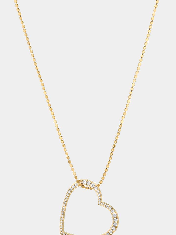 IN THE AIR PAVE CZ HEART PENDANT NECKLACE for wholesale by NADRI