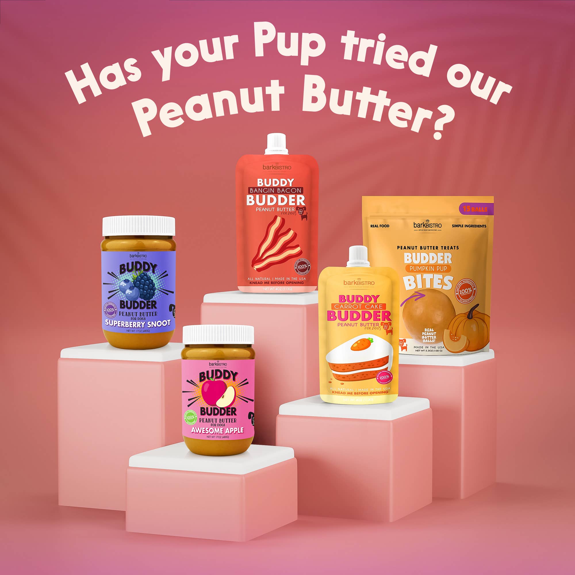 Bark Bistro - Wholesale Pet Treats - Dog - Dog Peanut Butter - 4oz Squeeze Packs Beef Broth Budder4