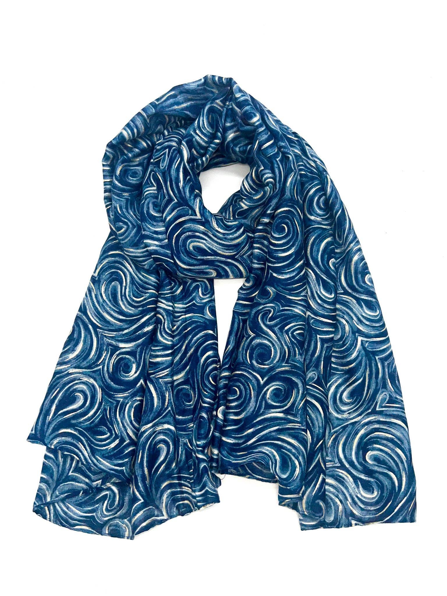 LINETA - Vendita all'ingrosso Sciarpa - Donna - HH-279 Sciarpa stampata motivo a spirale con doratura12