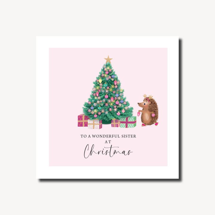 Hedgie, Sorella dell'Albero | Meraviglia invernale | Biglietto di Natale per la vendita all'ingrosso da parte di Marina B