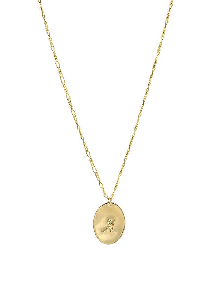 Collier Monogramme Ovale Argent Sterling pour la vente par Paradigm Design