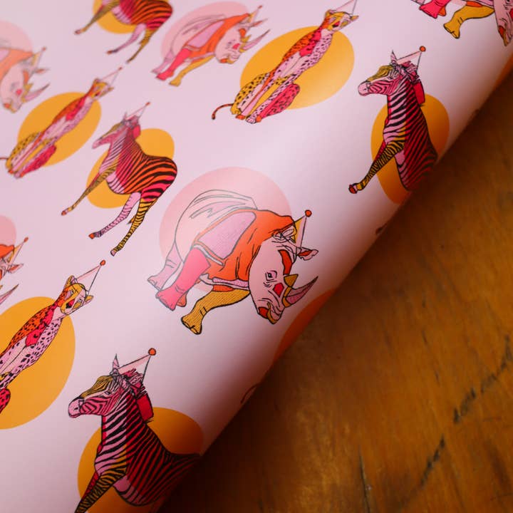 Party Animals Wrapping Paper for wholesale by Freya Niamh