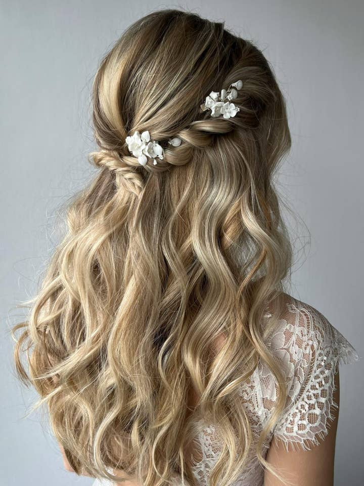 Épingles à cheveux Vanessa argentées - bijoux de cheveux de mariée - lot de 2 pour la vente par SallyJaneBridal