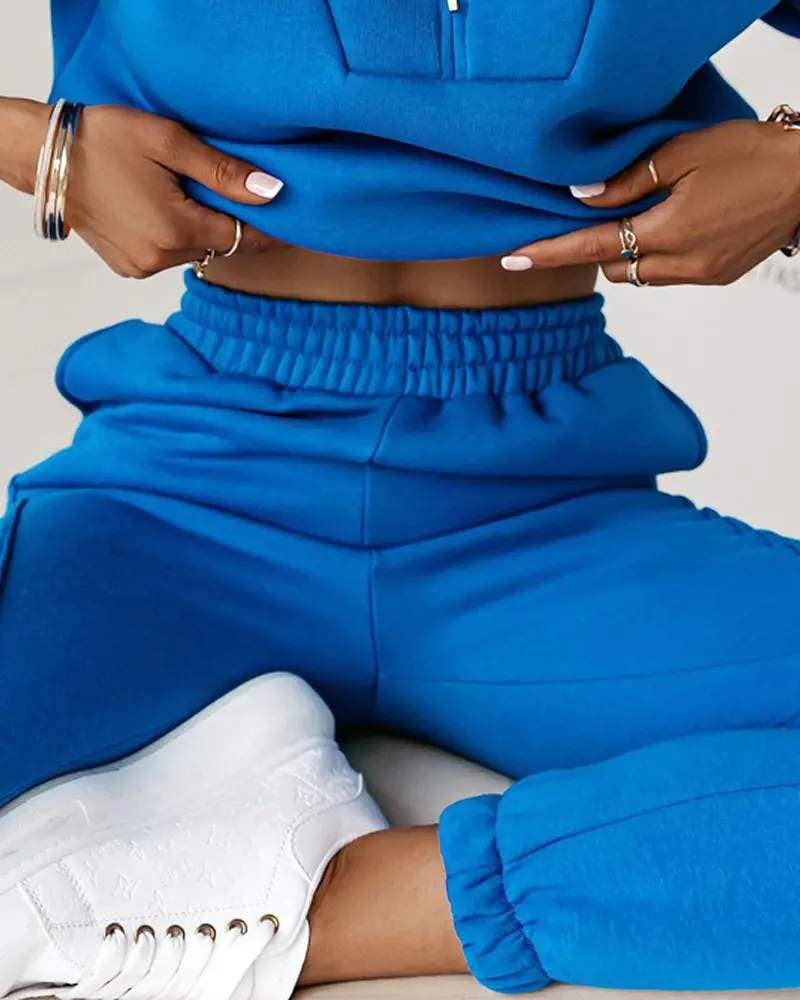 Queen Fashion - Wholesale Top & Skirt Set - Women's - Chic Half-Zip Lounge Set for Everyday Boutique Styling
8