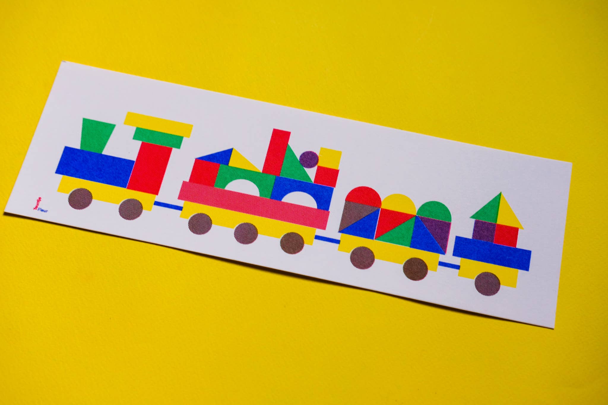 Teuntje Fleur – wholesale Konsttryck – Tåg Risograph-tryck2