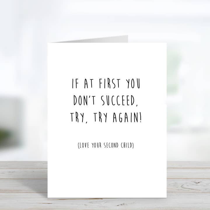 Prøv Prøv igen - Funny Fars dagskort for engroshandel hos Cyndi and Sofi Designs