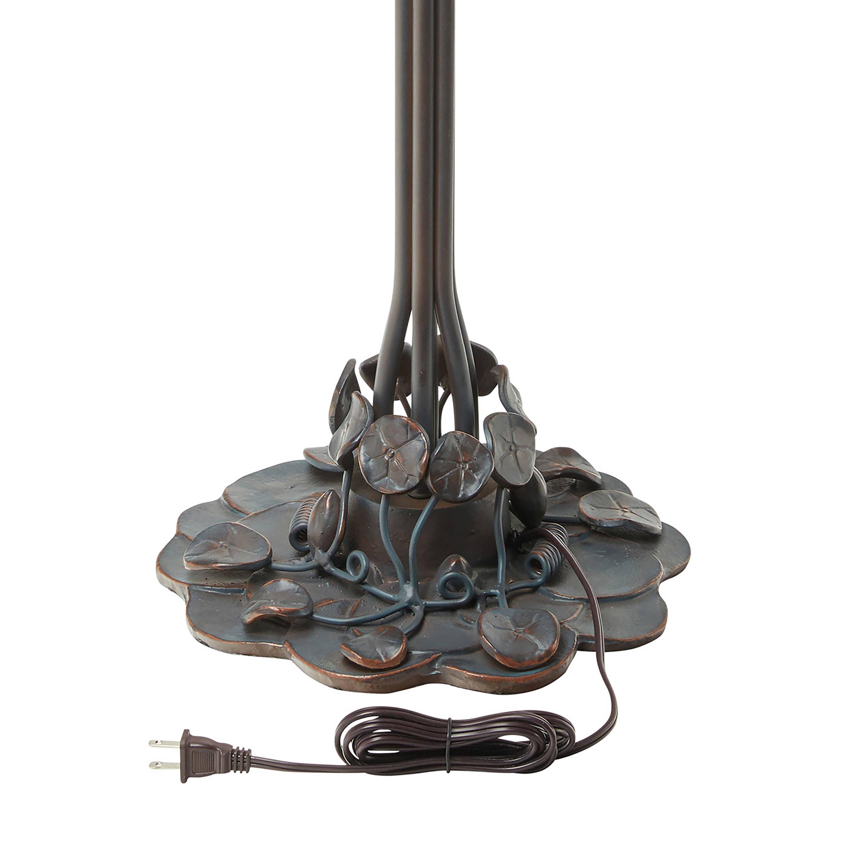 River of Goods - Vente Lampes d'appoint/de bureau - Lampe de table en verre teinté Tiffany 31,75" - Fleur de cytise8