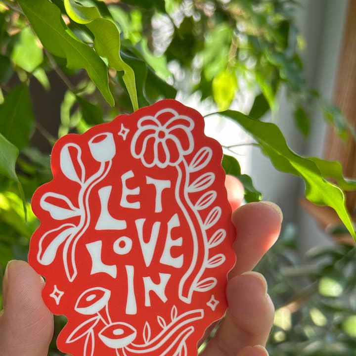 Let Love In Vinyl Sticker for wholesale by Rare Press