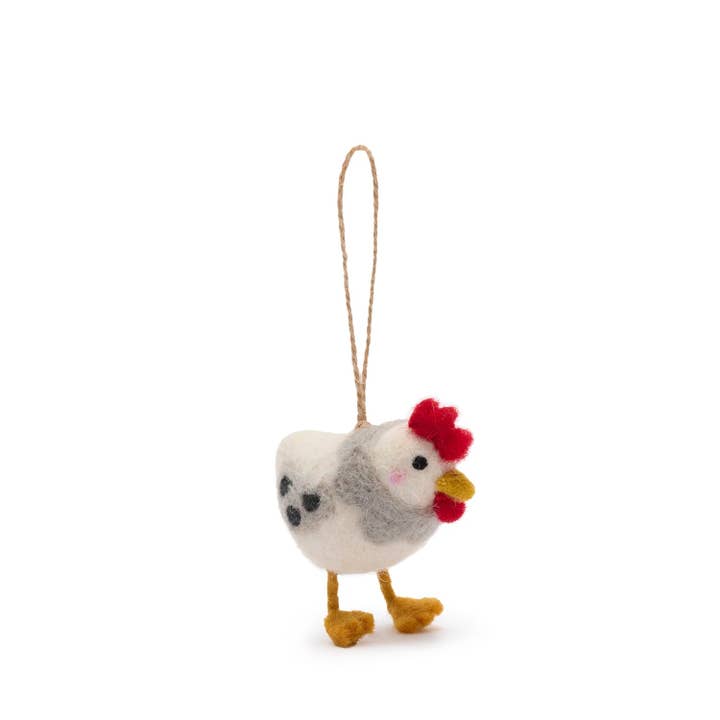 Sophie Allport - Wholesale Ornament - Chicken Felt Bauble3