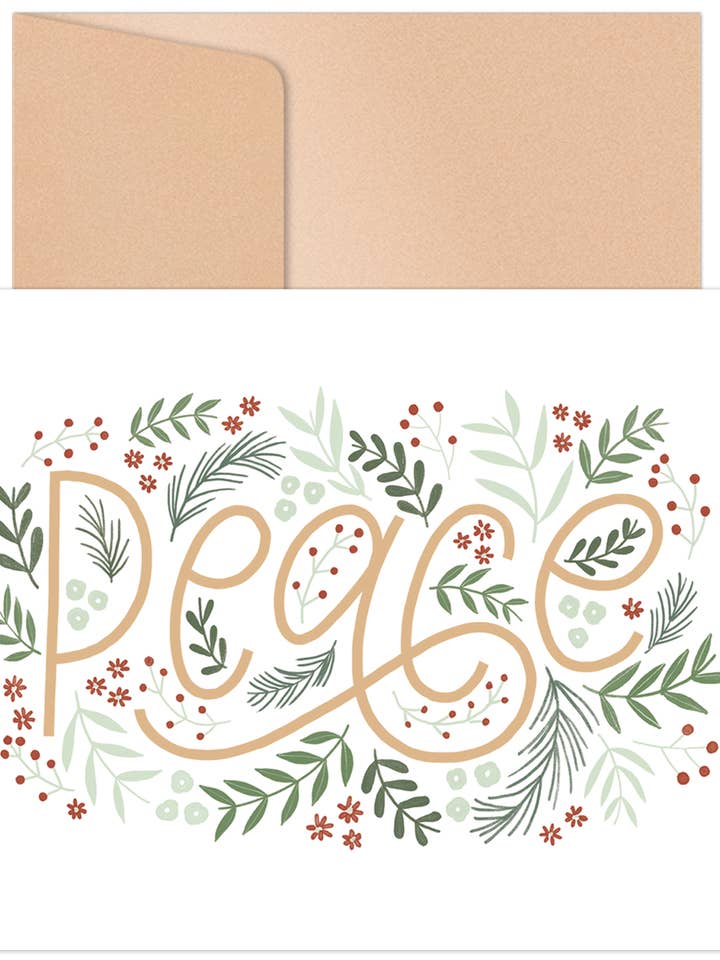 Fridfullt Julkort med Järneksblad och Bär för wholesale av Willow & Ivy Press