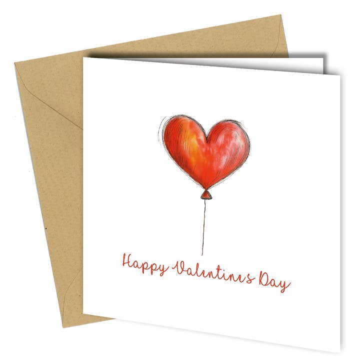 ❤️ Valentinstagsgrußkarte – Herzballon-Design für den Großhandel von Close to the Bone Greeting Cards and Gifts