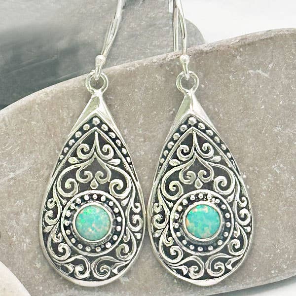 Goddess Design Studio - Wholesale Jewelry Set - Sterling Silver Green Opal Bracelet, Earrings & Pendant1