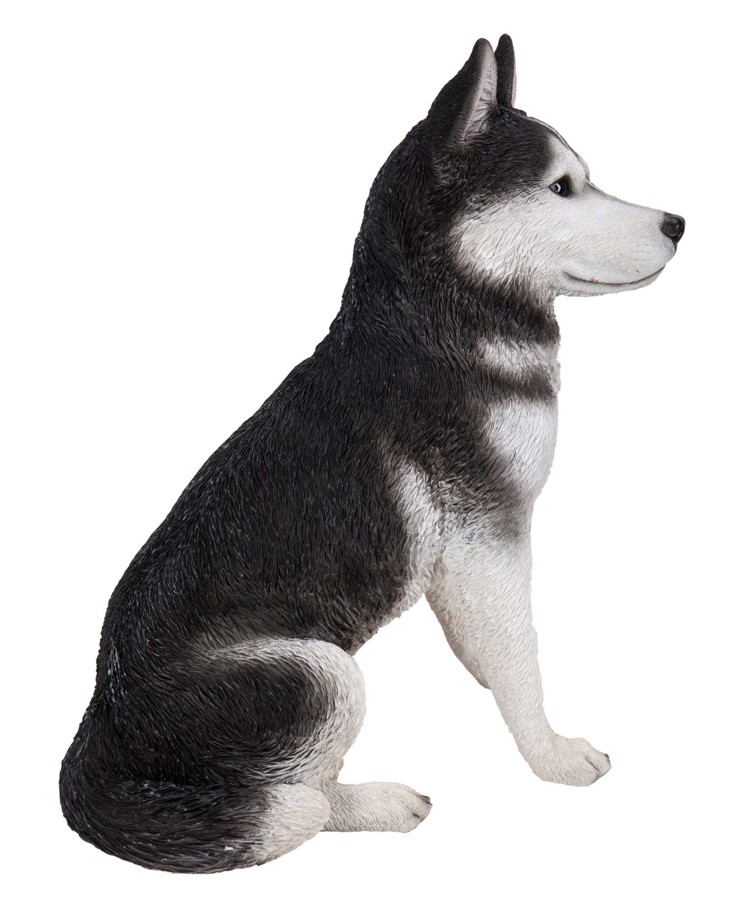 Hi-Line Gift Ltd. - Wholesale Outdoor Ornament/Decor - Large Black & White Siberian Husky Sitting6
