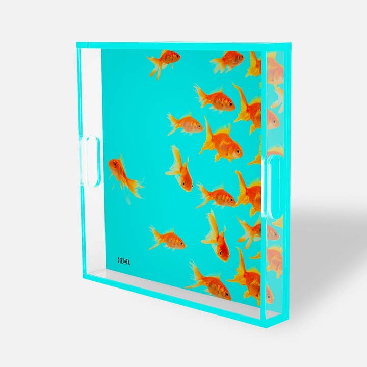 David Stesner ArtHouse - Wholesale Decorative tray - Golden Current Tray0