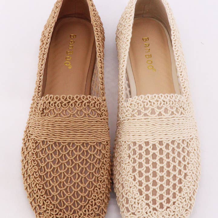 Bamboo JACKPOT-48 Mocassins en filet tissé pour femmes - Lot de 12 paires pour la vente par Mars Sky Shoes Wholesale