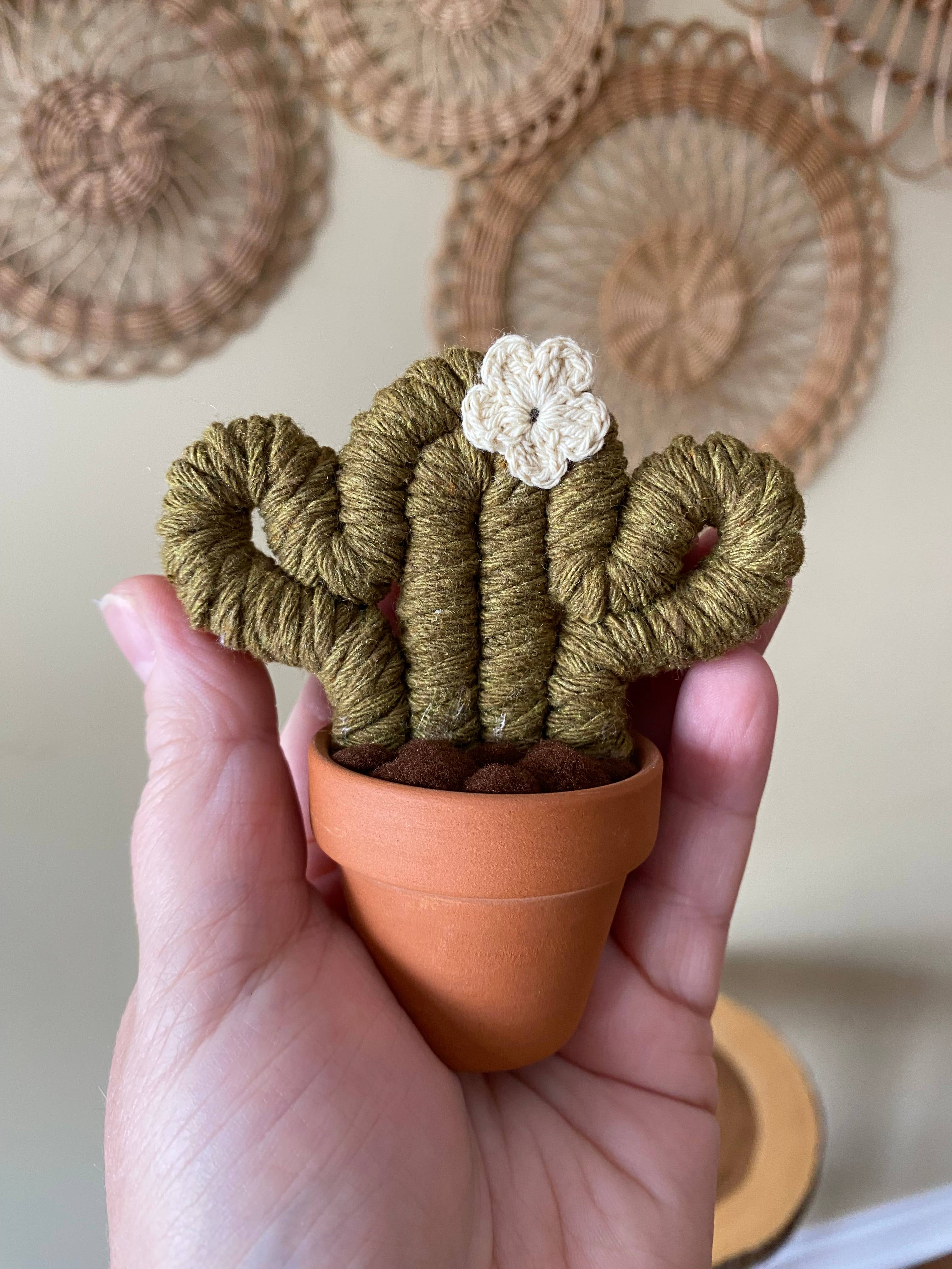 ForgetBKnot - Wholesale Decorative Tabletop Object - Macrame Cactus Forever Plant (Mini)1