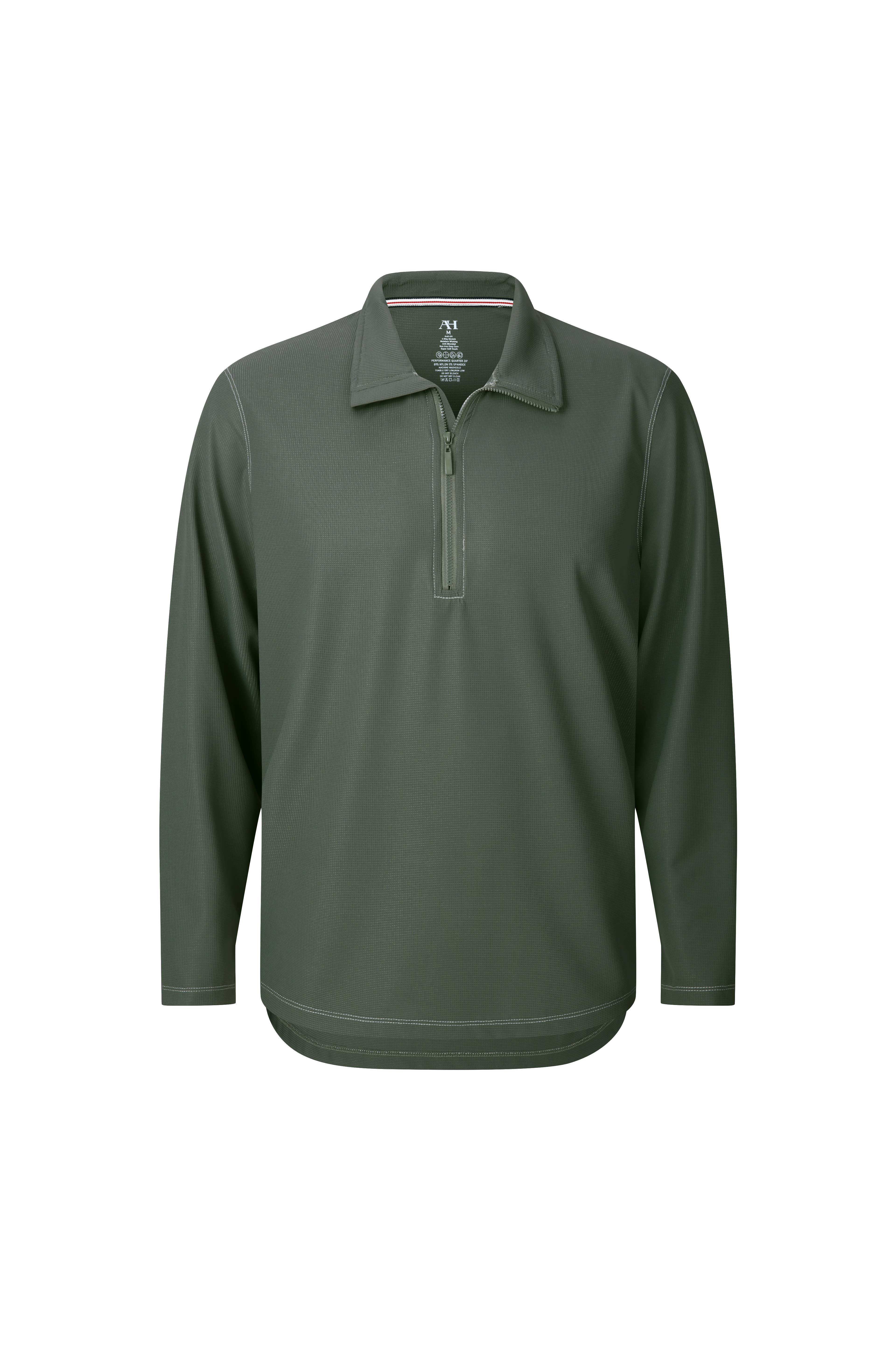 Sage Waffle Quarter Zip Performance Pullover for wholesale on Faire