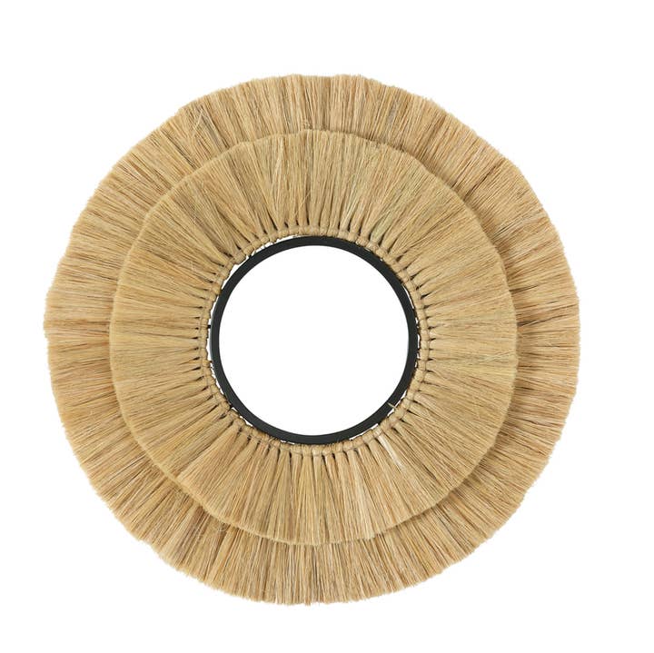Amara - Wholesale Wall Mirror - Handmade 30" Round Rattan Decorative Accent Hanging Mirror0