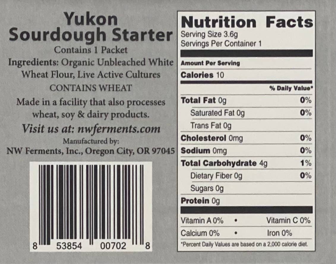 NW Ferments - Wholesale Bread Mix - Yukon Sourdough Starter Culture1