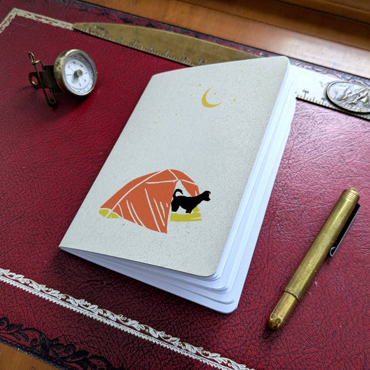 Summer Camping Pup Pocket Notebook Set for wholesale by Soijen Illustrations
