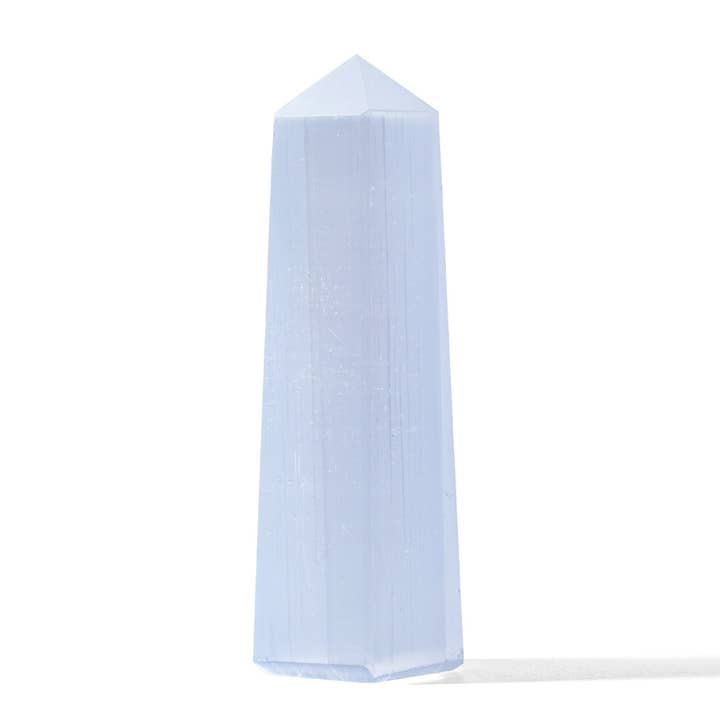 Selenite Crystal Tower Natural Gemstone Obelisk Point for wholesale by Serein Wellness