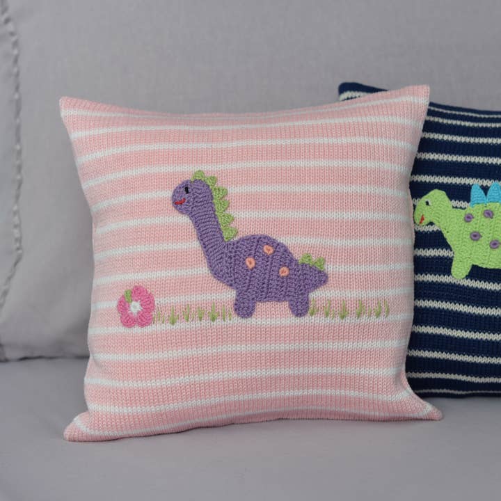 Melange Collection - Vendita all'ingrosso Guanciale/Cuscino - Bambini e neonati - Cuscino a forma di dinosauro, 25,4 cm, rosa2