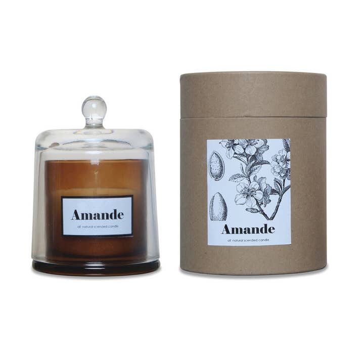 Amber bell candle large sweet almond D13.5 H18cm for wholesale by Opjet Paris