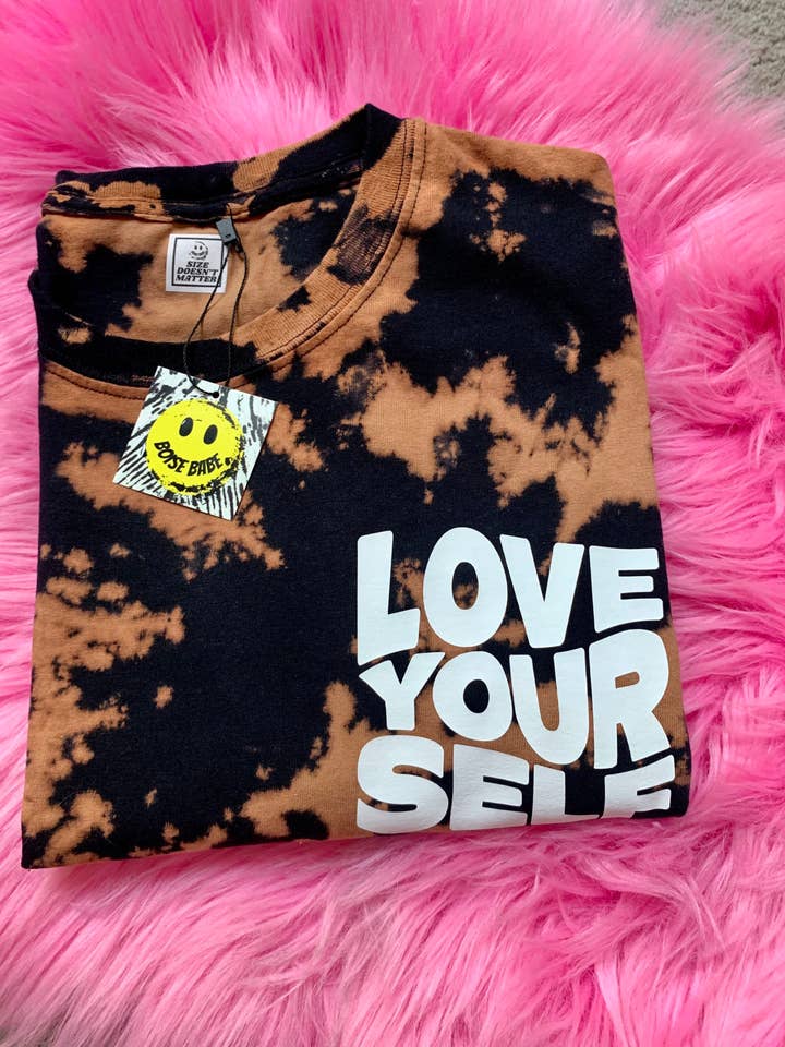 Love Yourself Graphic Tee - Hand Dyed for wholesale by Boise Babe