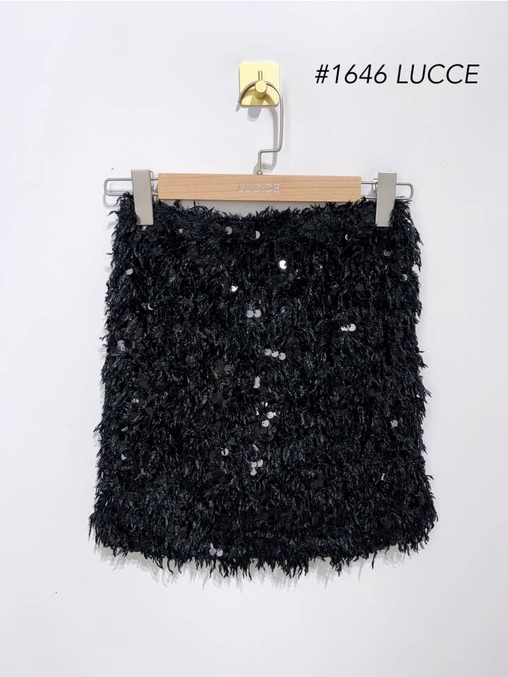 LUCCE - Wholesale Skirt - Women's - Feather and sequin skirt - 16465