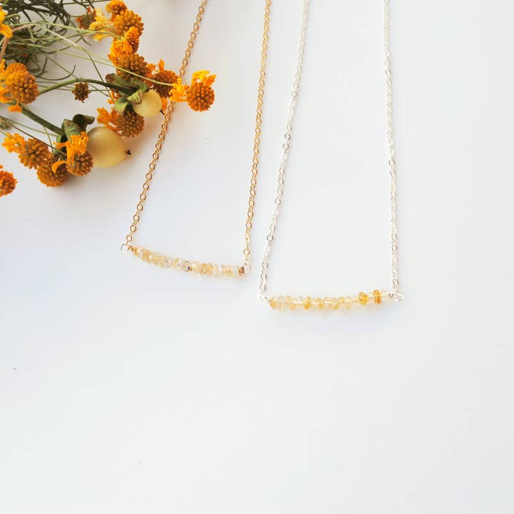 Citrine Bar Necklace for wholesale by Seaflowerjewelry