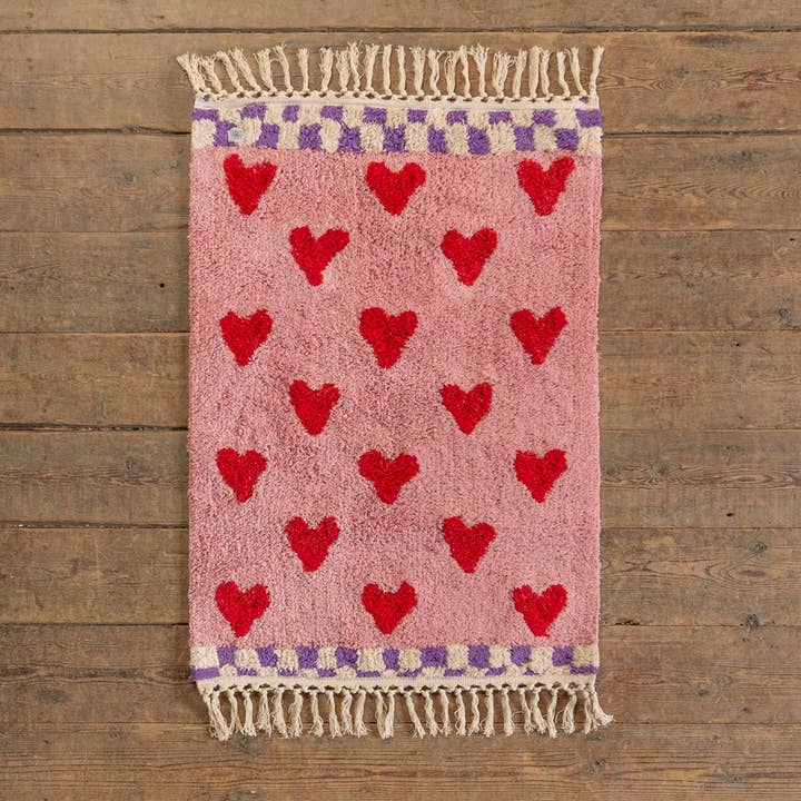 Ian Snow Ltd - Wholesale Area Rug - Agatha Pink & Red Heart Recycled Cotton Rug1