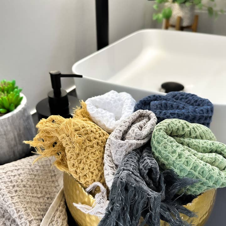 My Kitchen Linens - Wholesale Hand Towel - Set of 2 Waffle Towels for Bathroom7