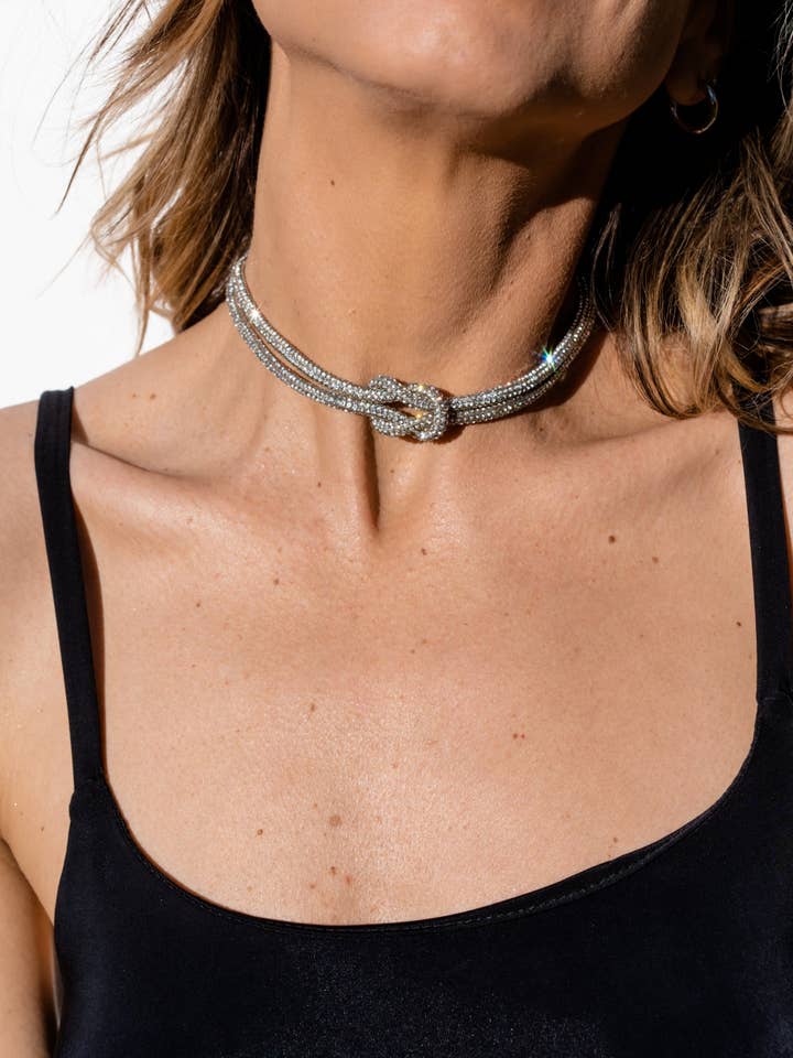 Crystal Knot Choker / Necklace - Crystal for wholesale by ROCKNOT