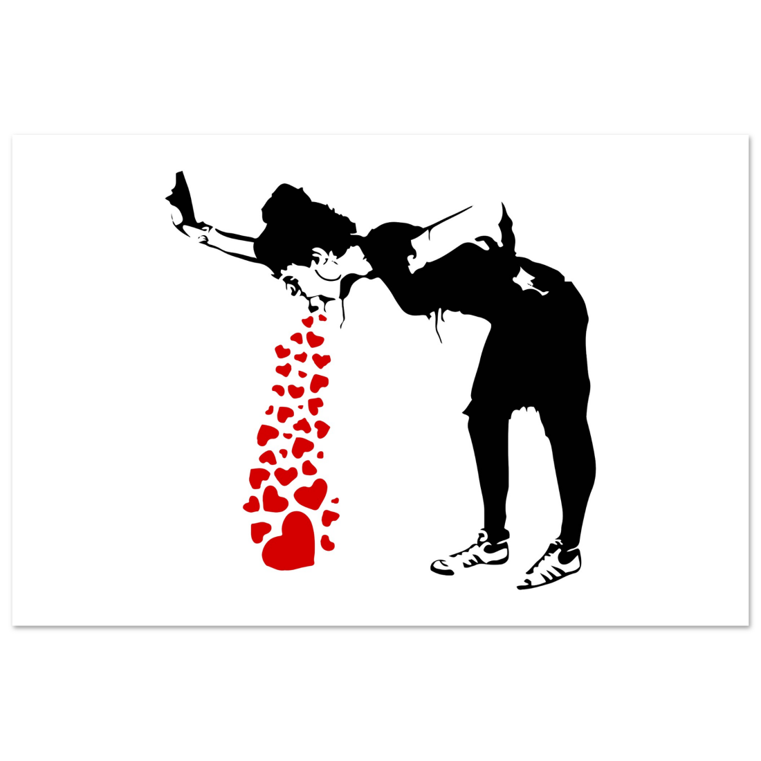 Art-O-Rama Shop – Poster por atacado – Cartaz da arte de Banksy Lovesick Girl Whowing Up Hearts3
