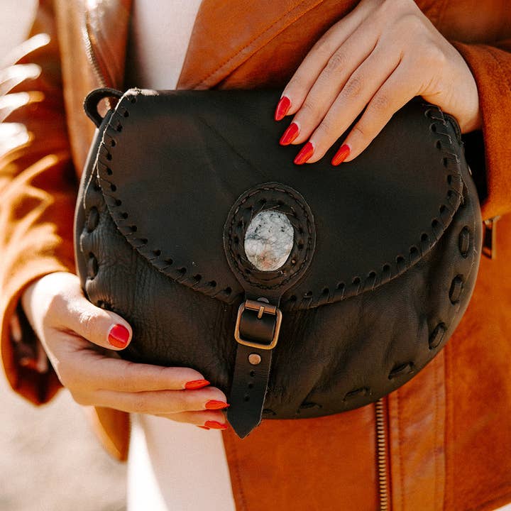 Vida Leather & Jade Saddlebag: Timeless Elegance In Black and other Purchase Wholesale tierra del sol 2020. Free Returns & Net 60 Terms on Faire trending on Faire.