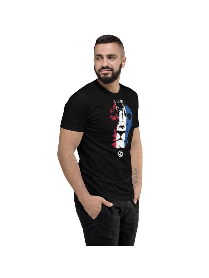 Sweats & Tees Ltd – Engroshandel T-shirt med print - Herre – Mattlock Løve Ansigt Print T-Shirt Sort