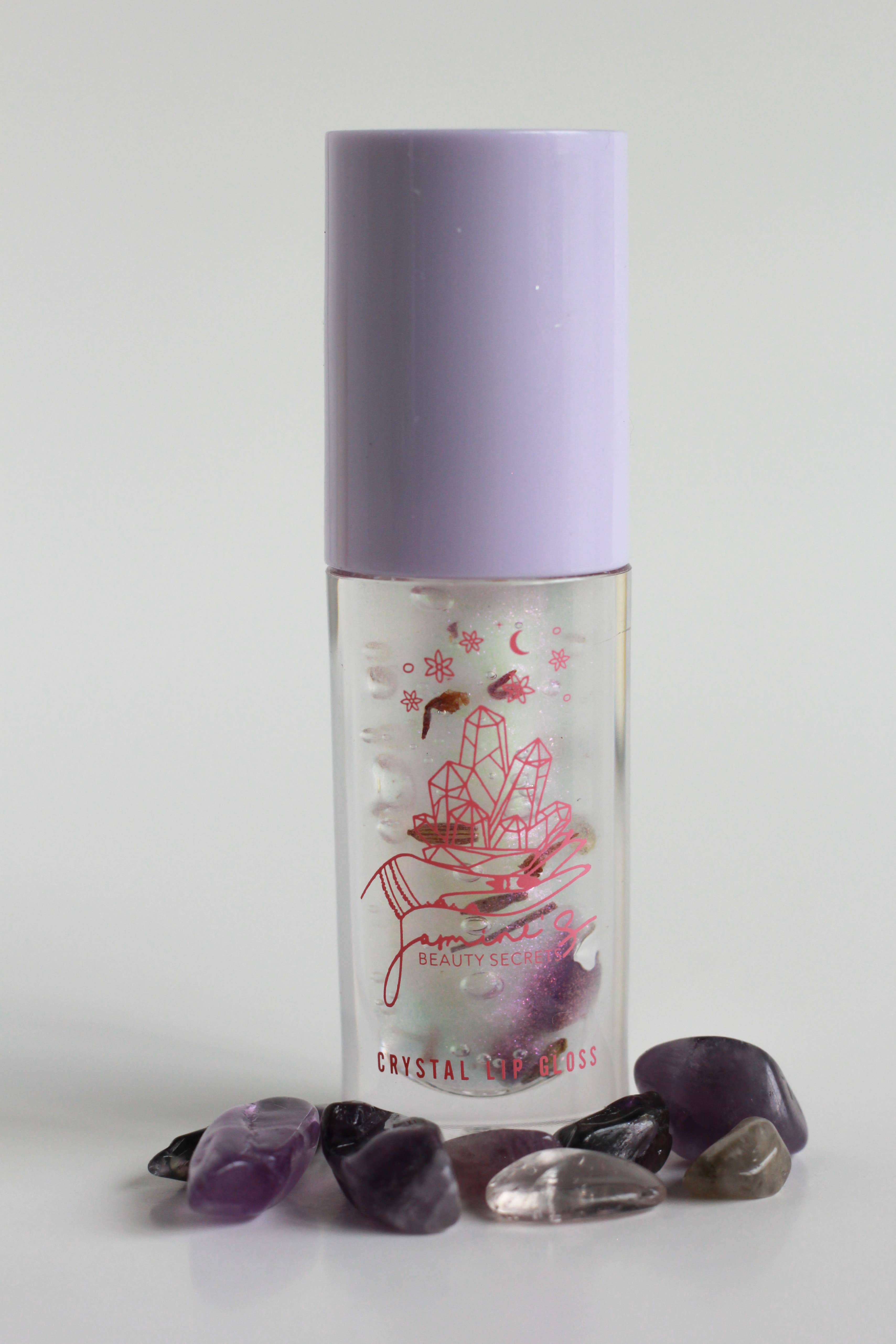 Jasmine's Beauty Secrets - Vente Brillants à lèvres et gloss - Gloss à lèvres cristallin | Gloss infusé à l'améthyste | Apaise l'anxiété1