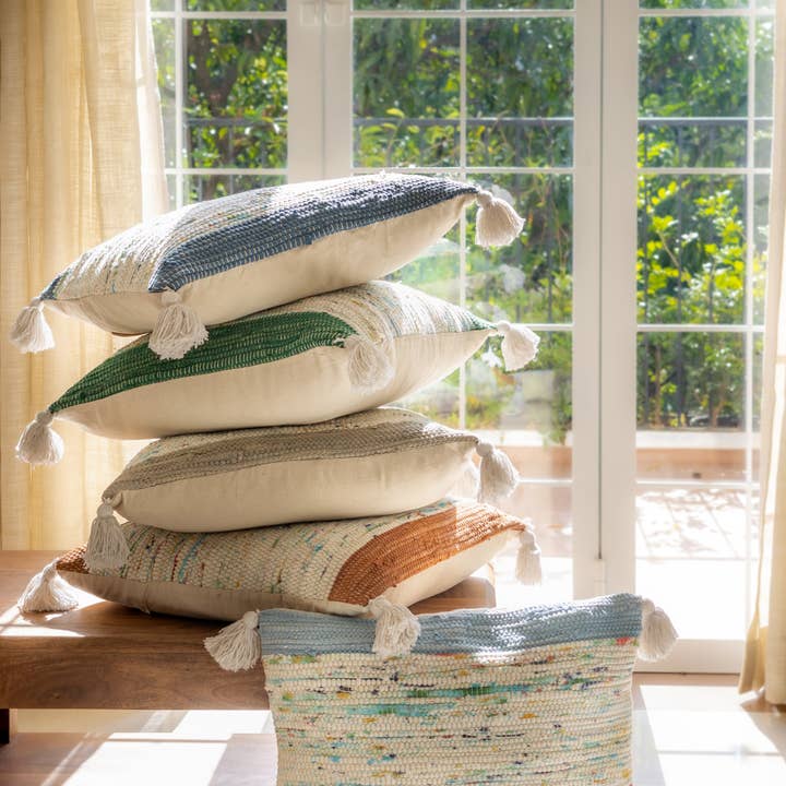 LR Home - Vente Coussin décoratif - Coussin décoratif moderne en coton tissé à la main Ravina12