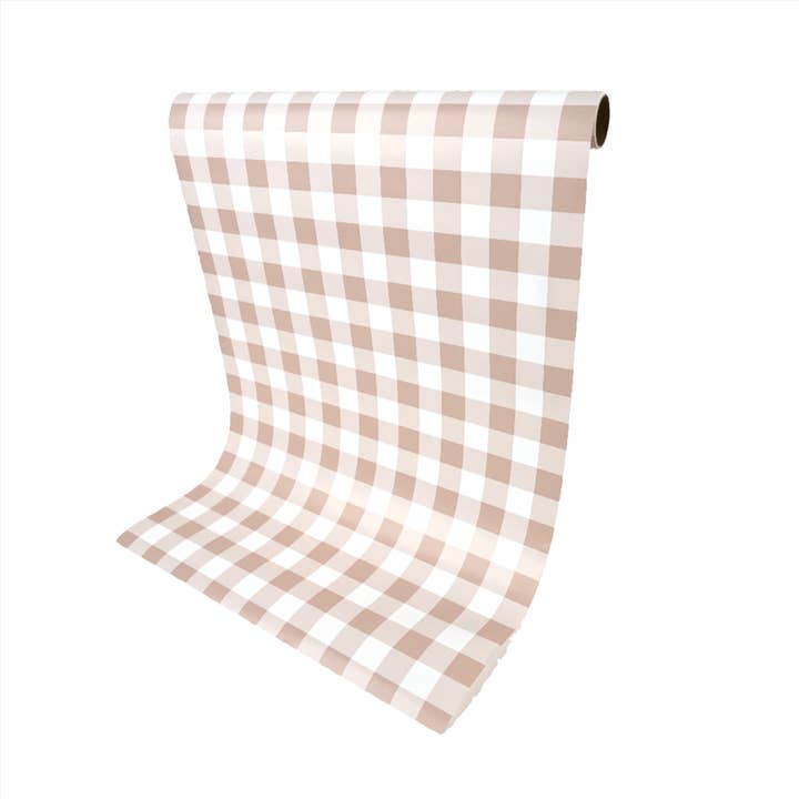 Brown Gingham Paper Table Runner for wholesale by Gatherings by Curated Paperie